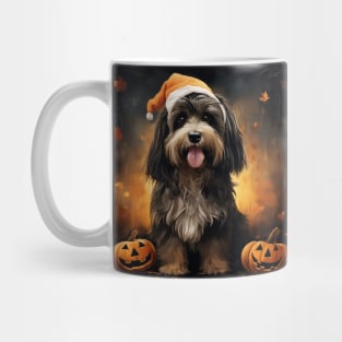 Black-Brown Tibetan terrier Halloween Mug